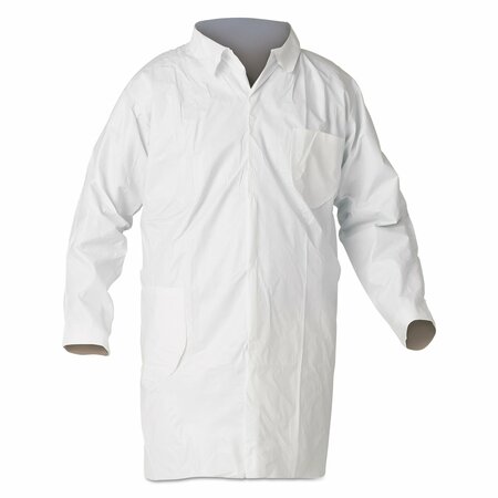 KLEENGUARD A40 Liquid and Particle Protection Lab Coats with Pocket, Large, White, 30PK KCC 44453